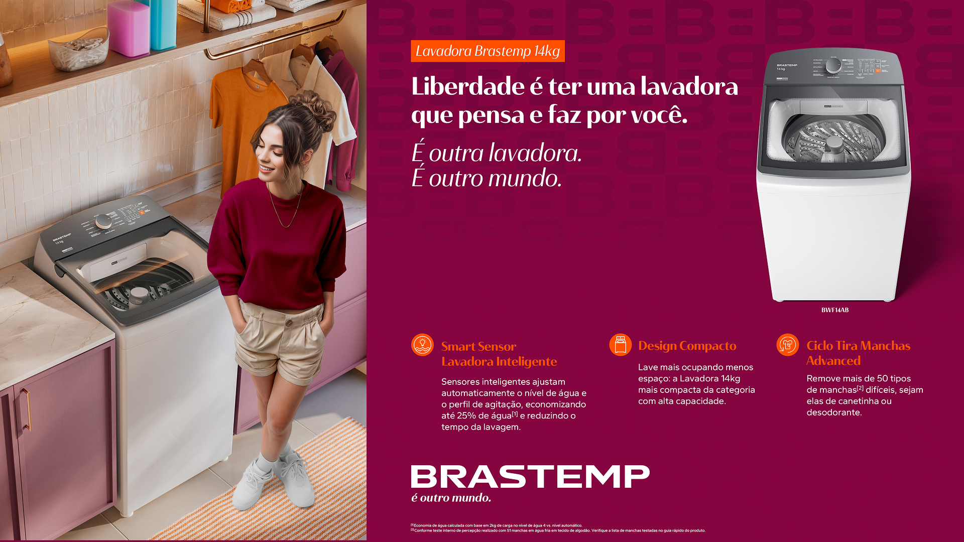 Lavadora Brastemp Smart Sensor 14kg BWF14ABANA