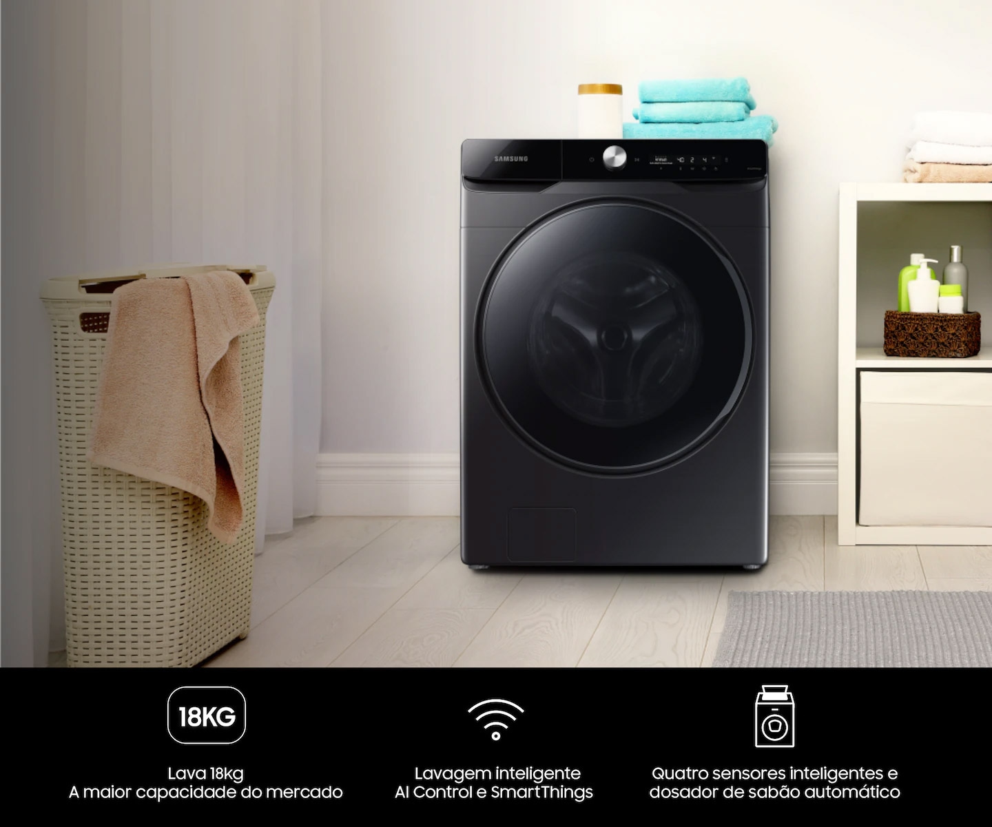 Lavadora Samsung WF18T Smart 18kg WF18T6500GV/AZ
